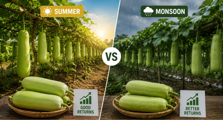 Summer vs Monsoon Bottle Gourd
